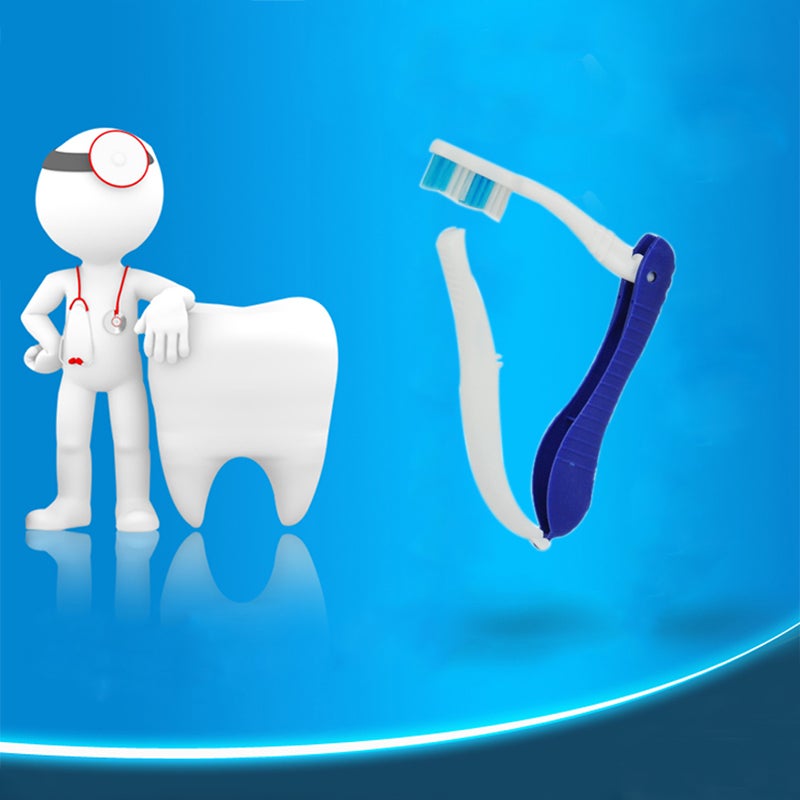 Off-the-shelf Hippocampus Folding Toothbrush Disposable Aviation Disposable Toothbrush Hotel Disposable Folding Toothbrush 1PC